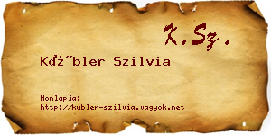 Kübler Szilvia névjegykártya