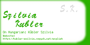szilvia kubler business card