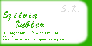 szilvia kubler business card